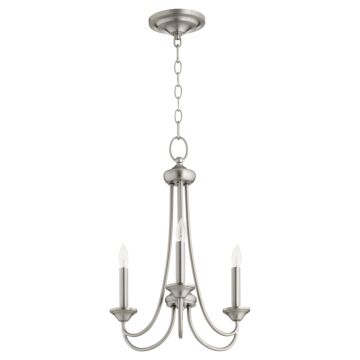Quorum Brooks 3 Light 21 Inch Transitional Chandelier in Satin Nickel
