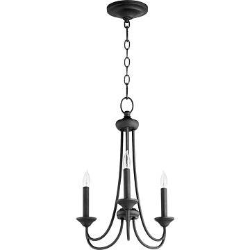 Brooks Three Light Chandelier in Textured Black by Quorum International