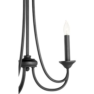 Quorum Brooks 3 Light 21 Inch Transitional Chandelier in Noir