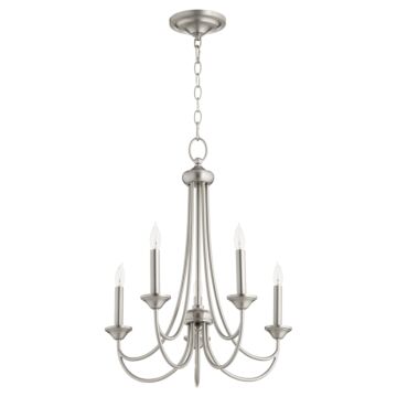 Quorum Brooks 5 Light 24 Inch Transitional Chandelier in Satin Nickel