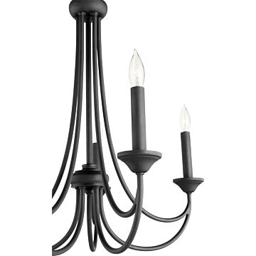 Quorum Brooks 5 Light 24 Inch Transitional Chandelier in Noir