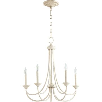 Quorum Brooks 5 Light Candelabra Chandelier in Persian White
