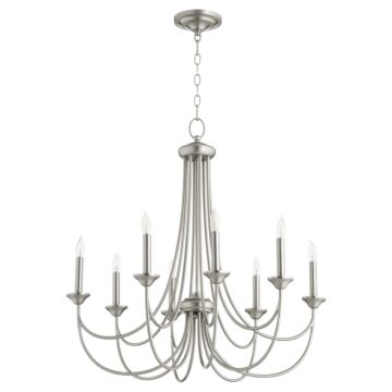 Brooks Eight Light Chandelier in Satin Nickel by Quorum International