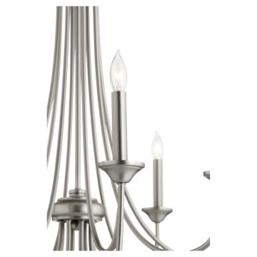 Quorum Brooks 8 Light 30 Inch Transitional Chandelier in Satin Nickel