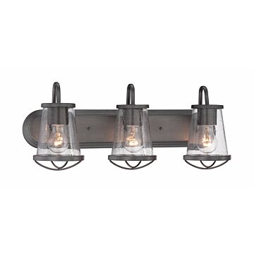 Darby 3-Light Bathroom Vanity Light Bar in Weathered Iron