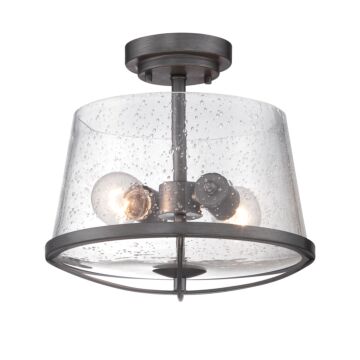 Darby 2-Light Semi-Flush Mount in Weathered Iron