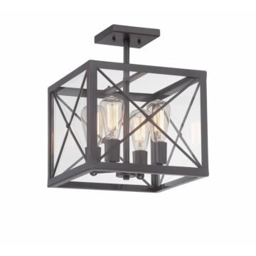 High Line 4-Light Semi-Flush Mount in Satin Bronze