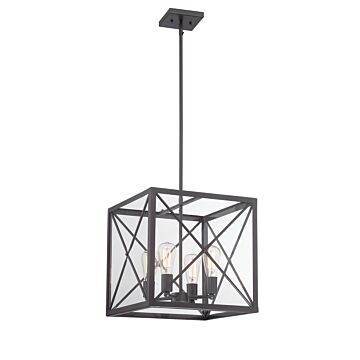 High Line 4-Light Pendant in Satin Bronze