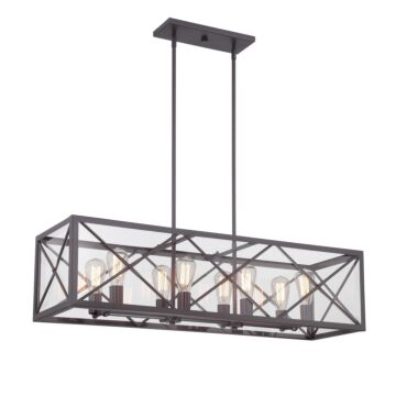 High Line 8-Light Linear Chandelier in Satin Bronze