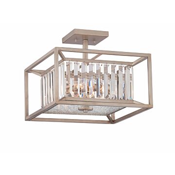 Linares 3-Light Semi-Flush Mount in Aged Platinum