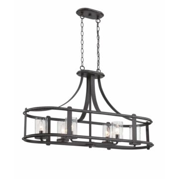Palencia 6-Light Linear Chandelier in Artisan Pardo Wash
