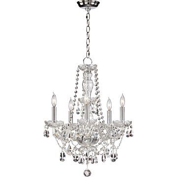 Bohemian Katerina Five Light Chandelier in Chrome by Quorum International