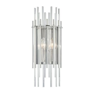 Wallis Two Light Wall Sconce in Polished Nickel by Hudson Valley