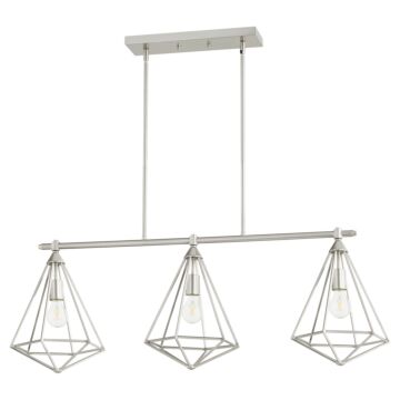 Bennett Three Light Island Pendant in Satin Nickel by Quorum