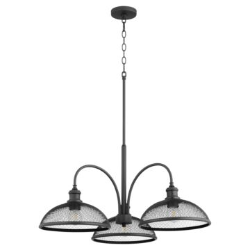 Omni Three Light Chandelier in Noir by Quorum