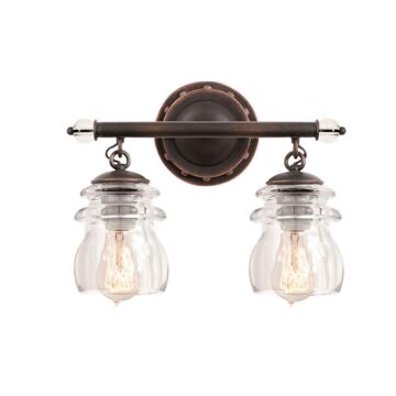 Brierfield Two Light Bath in Antique Copper by Kalco