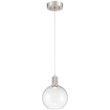Port Nine Burgundy LED Pendant in Brushed Steel by Access
