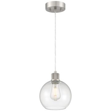 Port Nine Burgundy LED Pendant in Brushed Steel by Access