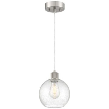 Port Nine Burgundy LED Pendant in Brushed Steel by Access