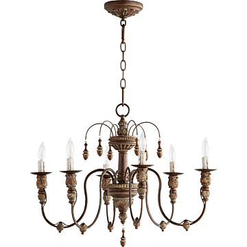 Salento Six Light Chandelier in Vintage Copper by Quorum International