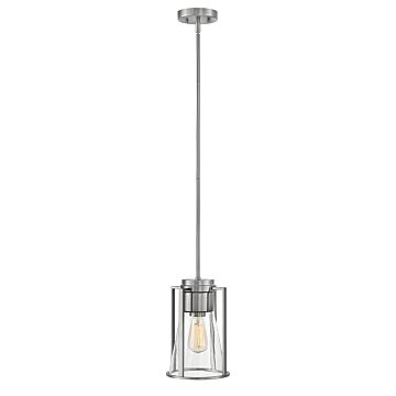 Hinkley Refinery 1-Light Pendant In Brushed Nickel With Clear Glass