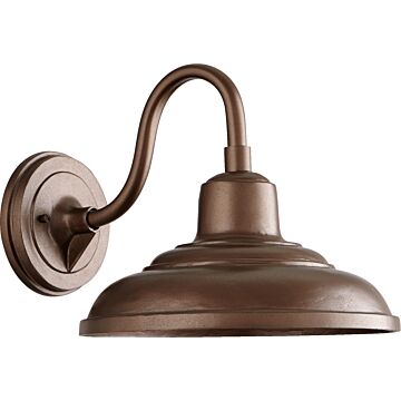 Extended Hood Lanterns One Light Wall Mount in Oiled Bronze by Quorum International