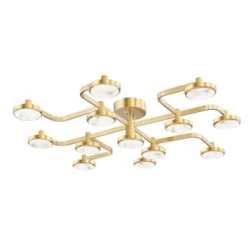 Meander LED Chandelier in Aged Brass by Hudson Valley