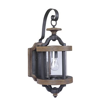 Ashwood One Light Outdoor Wall Lantern in Textured Black Whiskey Barrel by Craftmade