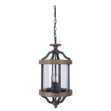 Ashwood Two Light Outdoor Pendant in Textured Black Whiskey Barrel by Craftmade