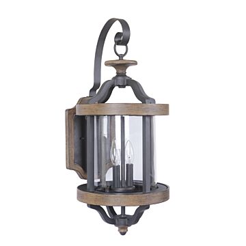 Ashwood Two Light Outdoor Wall Lantern in Textured Black Whiskey Barrel by Craftmade