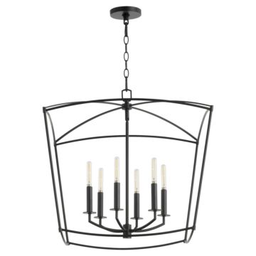 Mantle Six Light Pendant in Matte Black by Quorum International