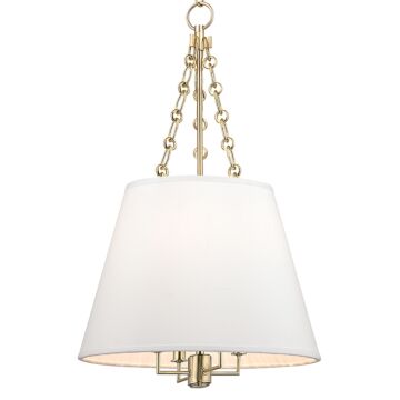 Hudson Valley Burdett 4 Light 24 Inch Pendant Light in Aged Brass