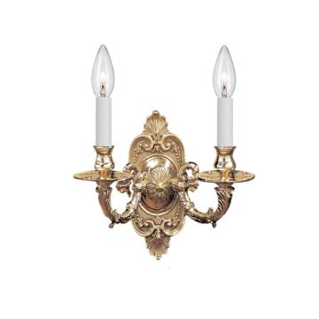 Crystorama 2 Light 10 Inch Wall Sconce in Polished Brass