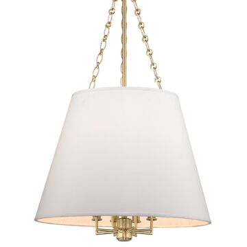 Hudson Valley Burdett 8 Light 36 Inch Pendant Light in Aged Brass