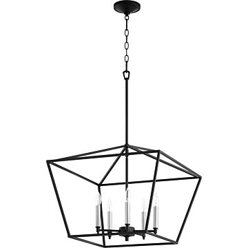 Quorum Gabriel 5 Light 18 Inch Dinette & Breakfast Chandelier in Noir
