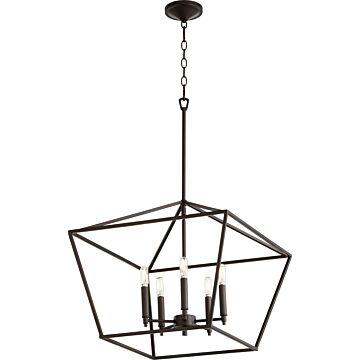 Quorum Gabriel 5 Light 21 Inch Foyer Light in Oiled Bronze
