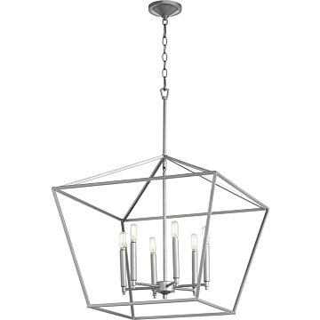 Quorum Gabriel 6 Light 23 Inch Dinette & Breakfast Chandelier in Classic Nickel