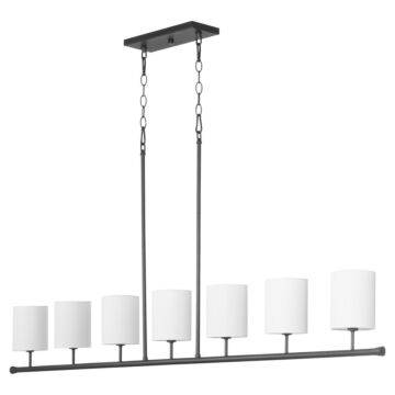 Harmony Seven Light Linear Chandelier in Matte Black by Quorum International