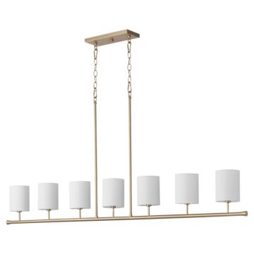 Harmony Seven Light Linear Chandelier in Aged Brass by Quorum International
