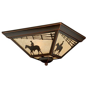Trail 3-Light Flush Mount in Burnished Bronze