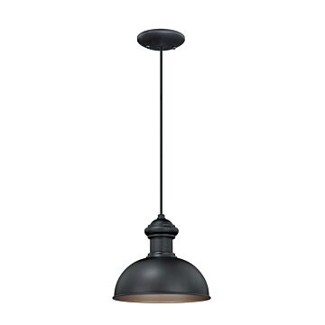 Franklin 1-Light Outdoor Pendant in Oil Burnished Bronze and Light Gold