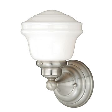 Huntley 1-Light Bathroom Vanity Light in Satin Nickel