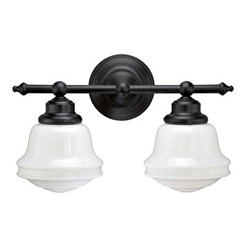 Huntley 2-Light Bathroom Vanity Light in Oil Rubbed Bronze