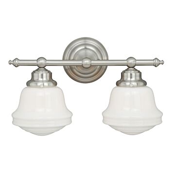 Huntley 2-Light Bathroom Vanity Light in Satin Nickel