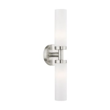 Aero 2-Light Bathroom Vanity Light in Brushed Nickel