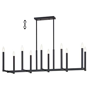 Alpine 10-Light Linear Chandelier in Bronze