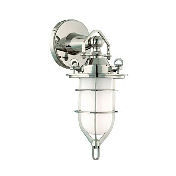New Canaan One Light Bath Bracket in Polished Nickel by Hudson Valley