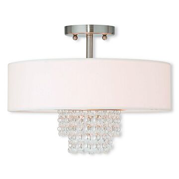 Carlisle 3-Light Ceiling Mount in Brushed Nickel
