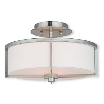 Wesley 2-Light Ceiling Mount in Brushed Nickel