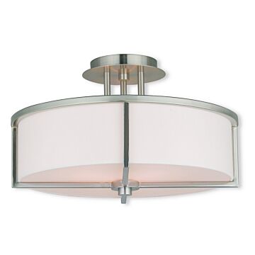 Wesley 3-Light Ceiling Mount in Brushed Nickel
